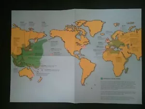 WWII MAP SHOWING THE EXPANSION OF THE AXIS ALLIANCE POWERS AND KEY EVENTS - Picture 1 of 7