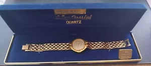 Vintage Oleg Cassini Damen Gold Uhr Echt Diamant Quarz Neu in OVP - Bild 1 von 10