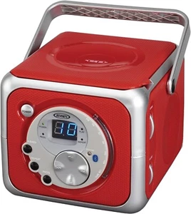 Jensen CD-555 Red CD Bluetooth Boombox Portable Bluetooth Music System - Picture 1 of 5