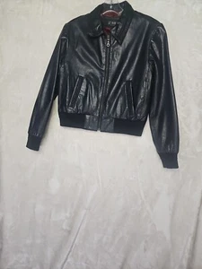 Vintage Olivieri Les Marees Cropped Leder Biker Jacke Maße siehe Bilder - Bild 1 von 17