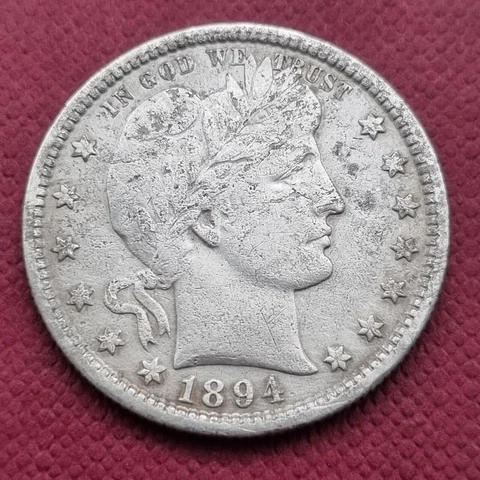 1894 S Barber Quarter 25c Better Grade XF Details #51179 Cover