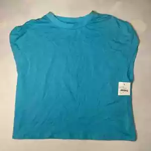 AFRM Adult Shirt Small Blue Bachelor Button Short Sleeve Crew Neck Women's - Picture 1 of 6