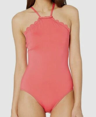 Kate Spade Mujer Rosa Festoneado Una Pieza Cuello Alto Halter Rosa Talla S 305054 Foto 1 de 3