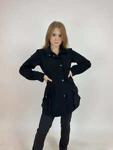 Georgio Armani long Blazer jacket, black coat Womens size 38 - Picture 1 of 18