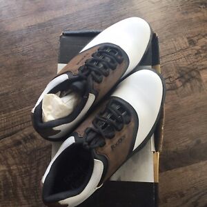 FootJoy GreenJoys White Brown Black Soft Cleats Golf Shoes Men’s Size 9 45516