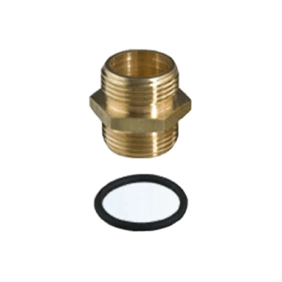 ‎PURWAY CRYSTAL GROUP® DN 1" 2 x boquilla doble latón hexagonal 1" pulgadas rosca exterior - con junta tórica