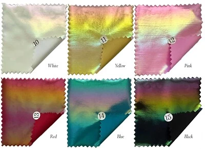 Iridescent Hologram Rainbow PU stretch Vinyl Fabric Dress Dance Costume DIY 54"W - Image 1 of 4
