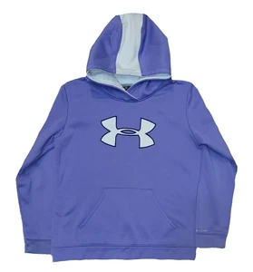 Under Armour Youth XL Loose Fit Girl's Purple/White STORM Fleece Hoodie - Picture 1 of 3
