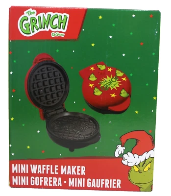 The Grinch Mini Waffle Maker for Christmas Red Green Brand New in Box - Image 1 of 2