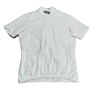 Performance Cycling Jersey Womens L White Short Sleeve Pockets Half Zip - Picture 1 of 13