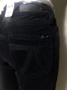 7 for all Mankind Women's Black Corduroy  Skinny  Jeans Size 10 - Picture 1 of 6