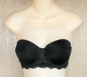 Sujetador push uw sin tirantes Calvin Klein 32D negro seductivo confort F2934 encaje sin tirantes - Imagen 1 de 10