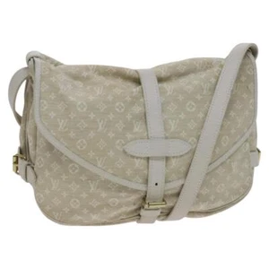 LOUIS VUITTON Monogram Mini Lin Saumur PM Shoulder Bag Ivory M95314 Auth ep8023 - Picture 1 of 24