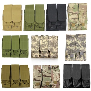 Outdoor Molle Tactical Double / Triple Nylon Pistol Mag Magazine Pouch Holder US - Picture 1 of 23