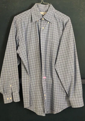 Camisa ALEX CANNON AZUL A CUADROS Botón Hombre Grande Foto 1 de 2