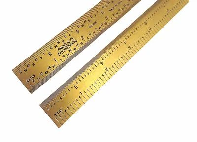 PEC Tools Rigid 12" 5R Titanium Nitride Coated Extreme Scratch Resistant Ruler - Image 1 of 2