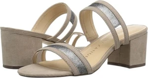 ATHENA ALEXANDER Women's Zayden Block Heel Slide Sandal Shoes - TAUPE BEIGE - 5M - Picture 1 of 17