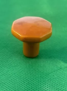 Antik Beschlag Schubladenzugknopf Achteck Art Deco Bakelit Bernstein Butterscotch - Bild 1 von 7