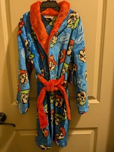 Super Mario Bros Blue Bath Robe Bathrobe PJ Boys Size 6 / 7 NWT - Picture 1 of 2