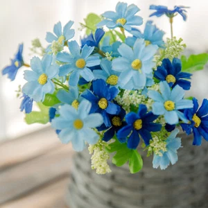 28 cabezas de seda de construcción fausal flores Marguerite ramo de boda en casa ψ - Imagen 1 de 20