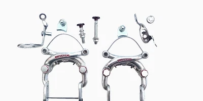 FRENI CORSA ALLUMINIO UNIVERSAL CON SUPPORTI SGANCIO RAPIDO ANNI 60-70 - Immagine 1 di 4