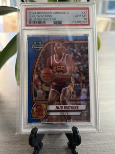 2024 BOWMAN CHROME UNIVERSITY BLUE REFRACTOR #37 JUJU WATKINS 129/199 PSA 10 - Picture 1 of 2