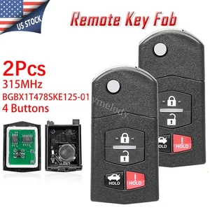2Z For 2010 2011 2012 2013 Mazda 3 6 Keyless Remote Flip Key Fob Transmitter 4B - Picture 1 of 8