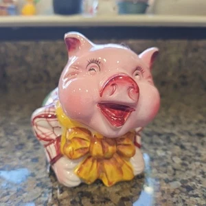 Vintage RARE PY Anthropomorphic Boy Pig Piggy Coin Ceramic Bank - Picture 1 of 9