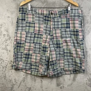 Pantalones Cortos J Crew Para Hombre 38 Patchwork Madrás Algodón a Cuadros Preppy Verde y Rosa - Imagen 1 de 6