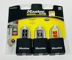 NOS UNUSED Master Lock M115XTRILF Value Pack Set of 3 Padlocks - Picture 1 of 6