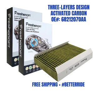 2PCS FreshenOPT Cabin Filter Fit Jeep Renegade Fiat 500X OE: 68212070AA CF11810 - Picture 1 of 8