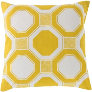 Diva At Home 20"x20" Octagon Lock Citrus Yellow Eggshell White Throw Pillow - Picture 1 of 1