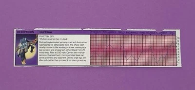 Transformers G1 Buzzsaw Tech Spec 1984 Hasbro de colección Foto 1 de 2