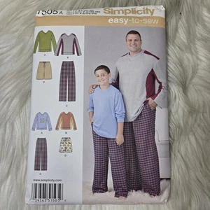 Simplicity 1505 Husky Boys S-L +Mens 1XL-5XL Lounge Top Pant Shorts Easy-to-Sew  - Picture 1 of 3