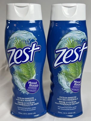 2 упаковки Zest Mood Boost Body Wash Ocean Breeze с морскими минералами 18 унций - Изображение 1 из 2