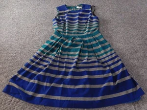 Calvin Klein Womens Dress 4 Blue A-line zip strap sundress stretch polyester - Picture 1 of 10