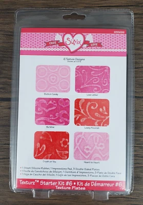 Sizzix Texturz Starter Kit #6 - TRUE LOVE - 6 Texture Designs - New - Image 1 of 2