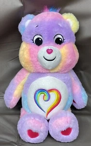 Care Bears Togetherness Bear Rainbow Multicolor Heart Plush Toy 13" - Picture 1 of 8