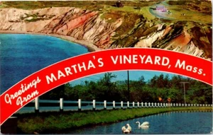 MA Postcard Banner Gay Head Island Marthas Vineyard Garden Club West Tisbury - Bild 1 von 2