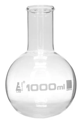Boiling Flask, 1000ml, Borosilicate Glass, Wide Neck, Round Bottom - Eisco Labs