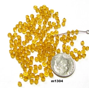Preciosa Crystal Bicone Beads TOPAZ 3mm Lot of 100 M1304 - Picture 1 of 1