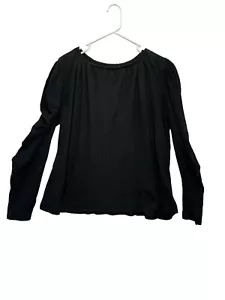 Neu mit Etikett Velvet by Graham & Spencer Angelina schwarzes Oberteil mit Puffärmeln 1X - Bild 1 von 8
