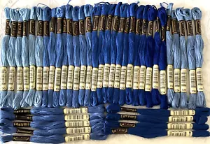 Anchor Stranded Sticktwist Mouline 8M EmbThread Lot of 40 Shades Blue Series 130 - Picture 1 of 6