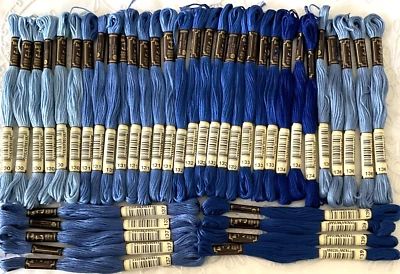 Anchor Stranded Sticktwist Mouline 8M EmbThread Lot of 40 Shades Blue Series 130 - Image 1 of 4