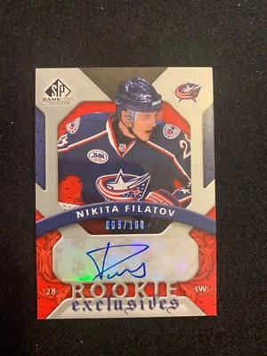 Nikita Filatov 2008-09 UD SPGU Rookie Auto # 9/100 Columbus Blue Jackets  - Image 1 of 2