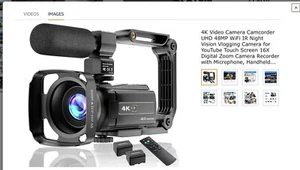 4K Digital Camcorder Bundle Video Cam - Picture 1 of 12