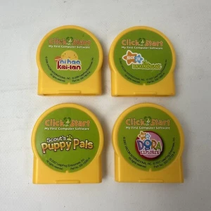 Lot Of 4 Click Start My First Computer Game Cartridges Dora Backyardigans Puppy - Picture 1 of 4
