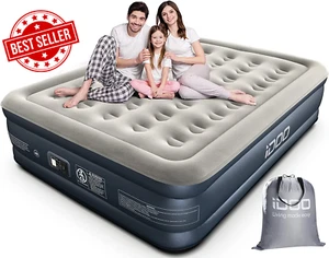 Queen Air Bed with Built-In Pump 3 Min Inflate Deflate Blow Up Mattress 295kgMax - Picture 1 of 12