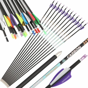 32" Pure Carbon Arrows 24T SP300-1000 ID4.2mm Recurve Bow Shooting Hunting 001" - Picture 1 of 28