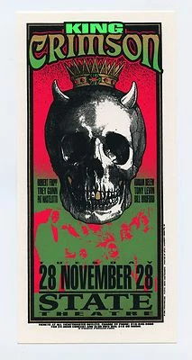 King Crimson Handbill 1995 28 de noviembre State Theater Detroit Foto 1 de 2